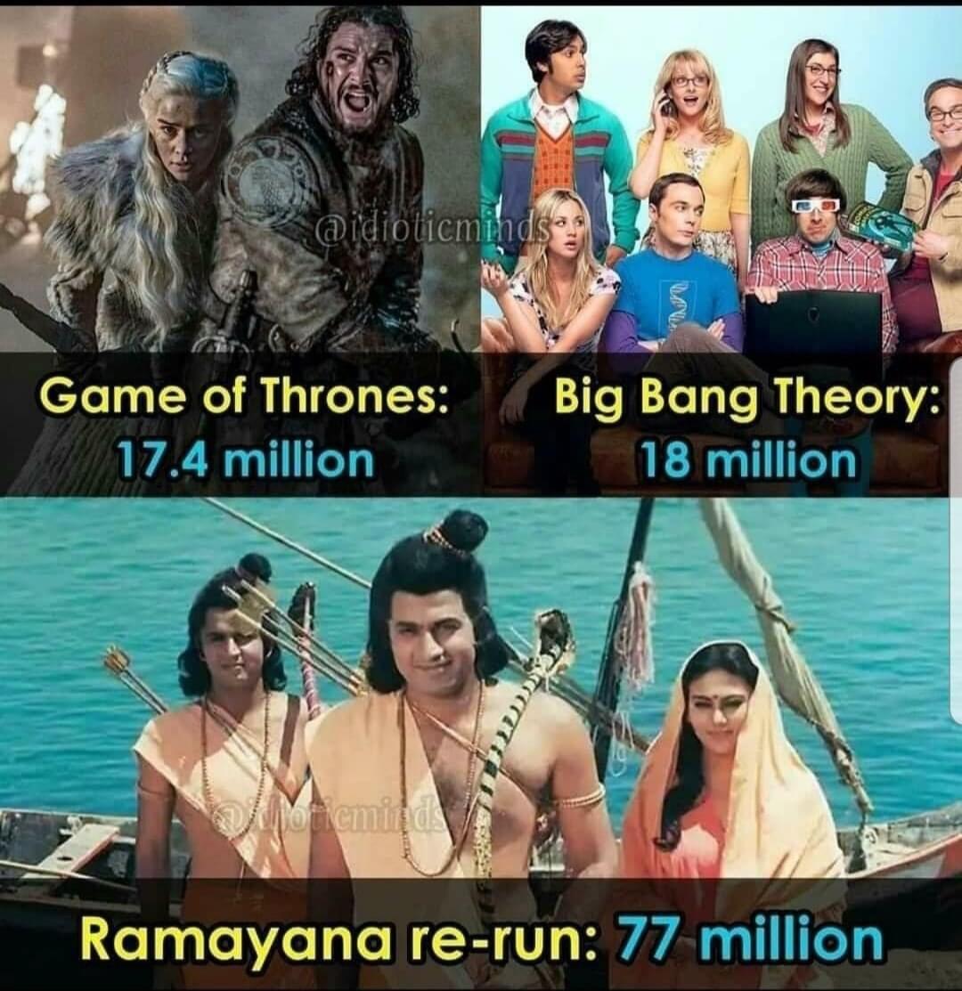 No Thrones  and No Big Bang : Ramayana Hits charts